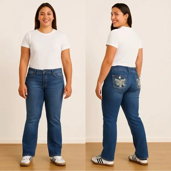 โจ EARL JEAN Rhinestone Fleur-de-Lis Slim Boot Jeans โ Womenโs 14 โจ - Picture 14 of 14